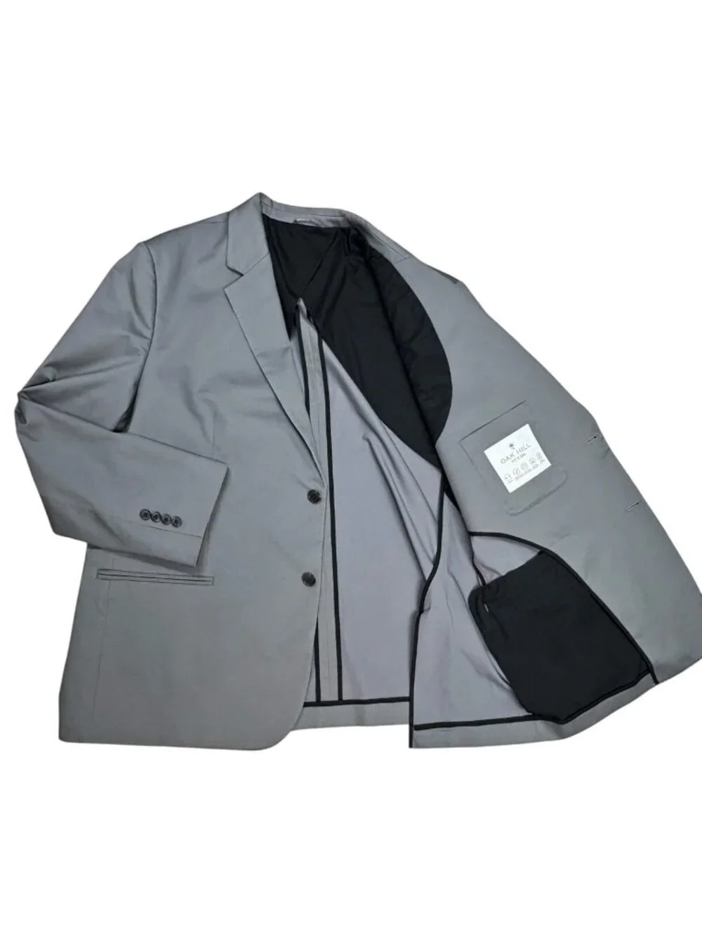 Oak Hill Fit Gray Twill Performance Big Tall Blazer Sport Coat